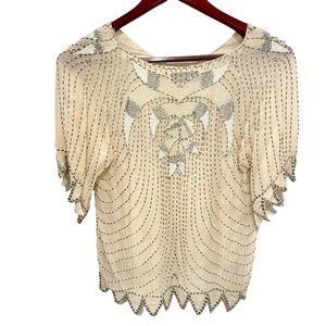 Ann Katrine Beaded Top M